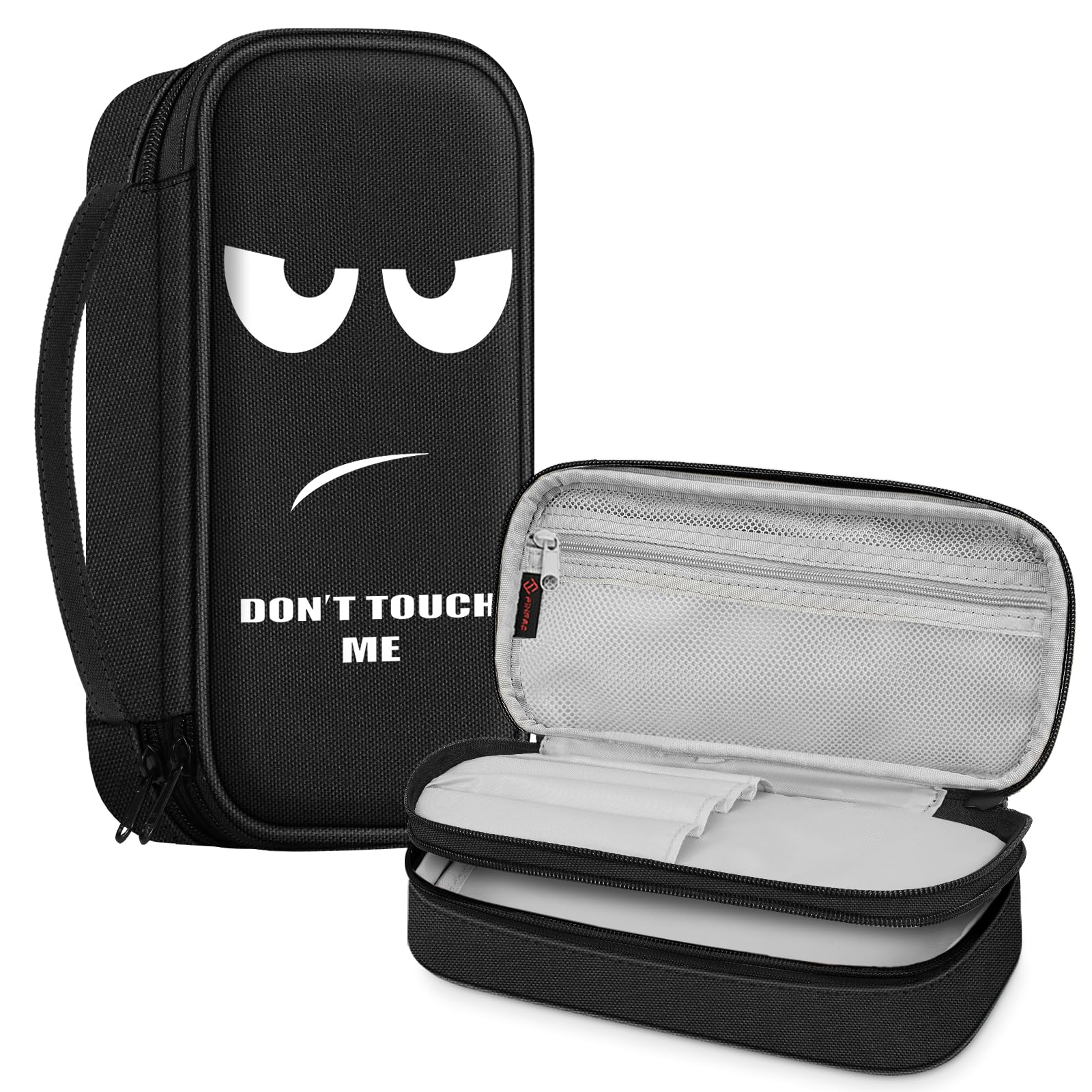 FINPAC Pencil Case, Large Capacity Pencil Box, Pen Pouch Stationery Storage Organizer for Teen Girls Boys, Pen Supply Case for Office Senior High School Students,Dont Touch