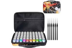 ZORETCO Model Paint Storage Case for Testors Paints, Paints Organizer Carrying Bag Holds 60 Bottles with 6 Fine Detail Miniatures Paint Brushes (Paint Not Included)