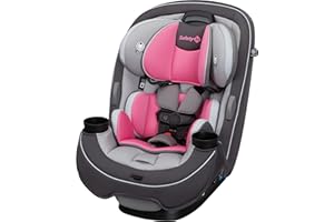 Safety 1st Grow and Go All-in-One Slim Convertible Car Seat, Rear Facing, 5-40 lbs, Forward Facing (30–65 lbs), High Back Booster Seat 40-100 pounds, Carbon Rose