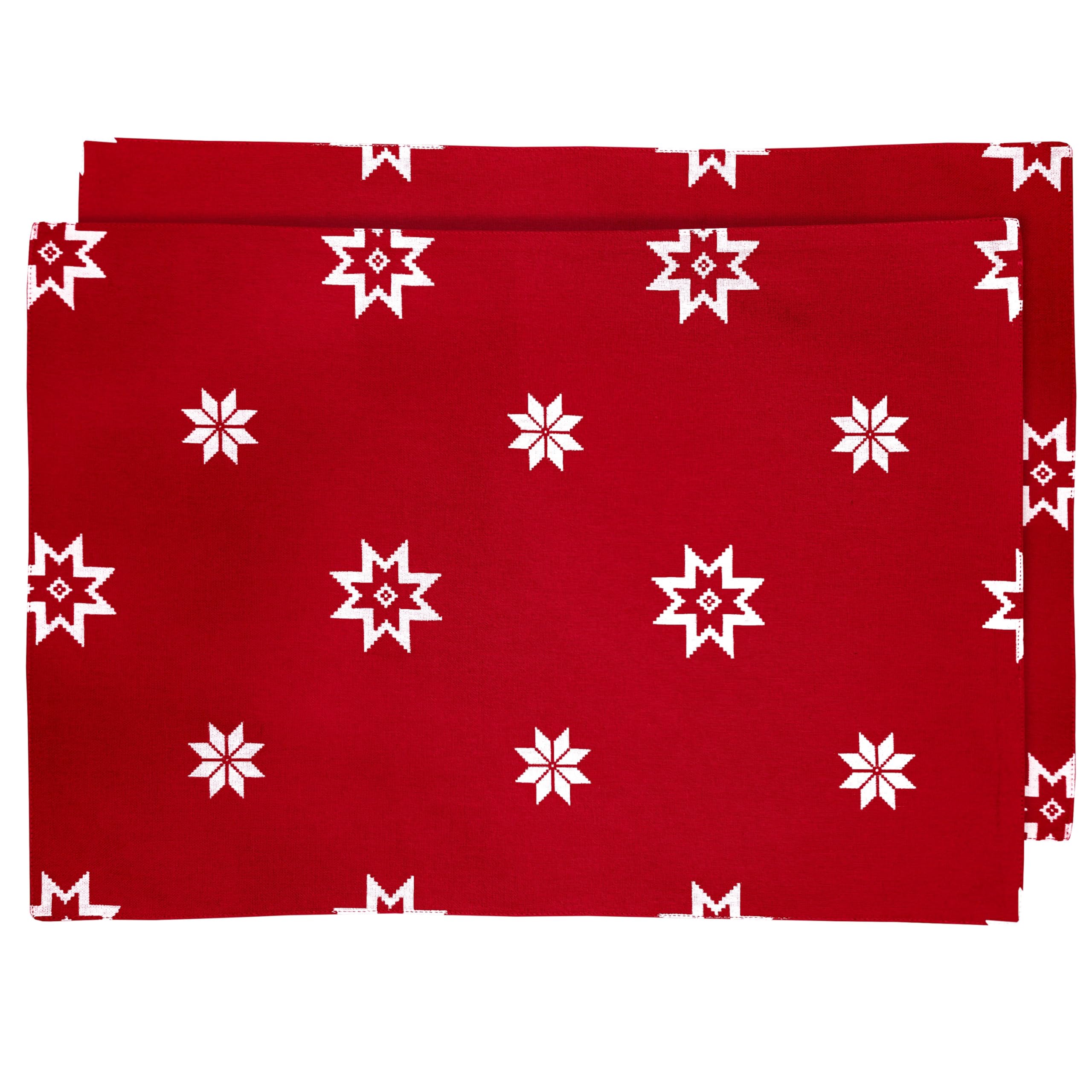 Ragged Rose Mattie Red Xmas mats, Cotton, 26 X 36 cm