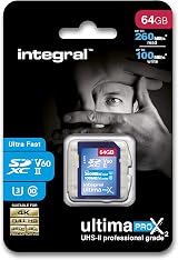 Integral 64GB UHS-II SD V60 Card 260MB/s Read 100MB/s Write SDXC Professional view 1