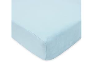 American Baby Company Heavenly Soft Chenille Fitted Crib Sheet 28" x 52", Warm and Cozy Neutral Chenille Sheet, Blue, for Boys and Girls, Fits Crib and Toddler Bed mattresses