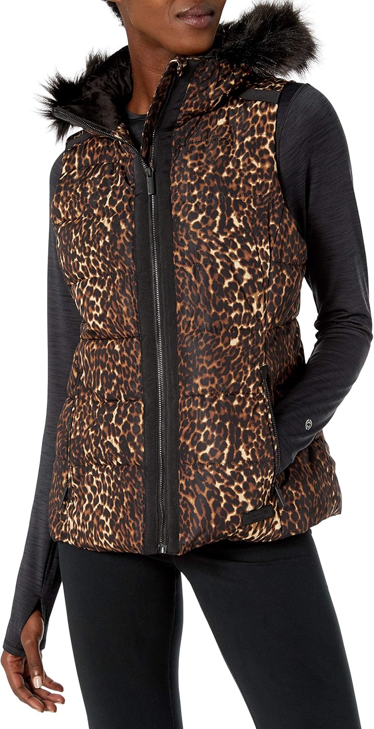 calvin klein faux fur vests