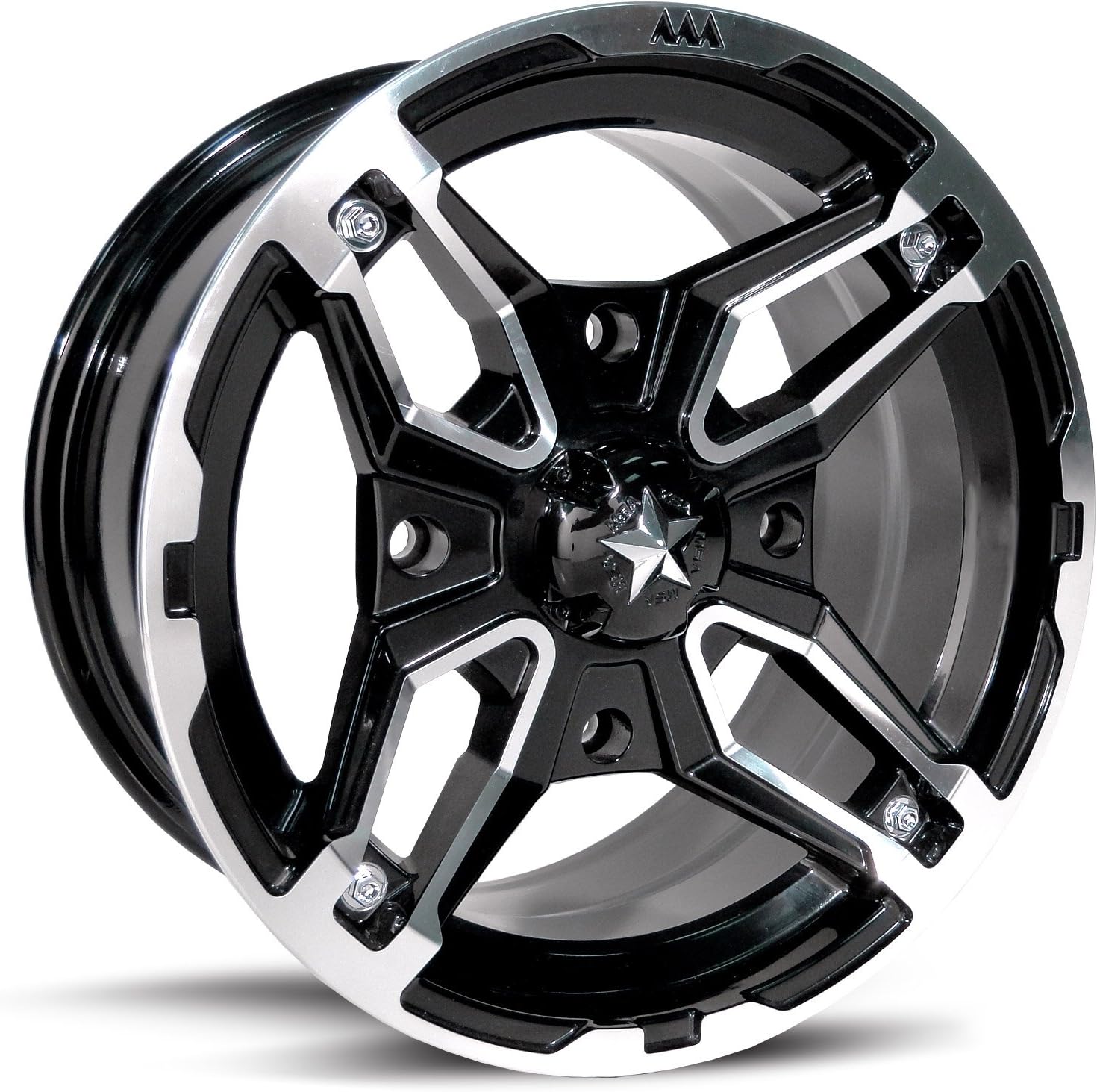 MotoSport Alloys M15 Crusher Black Machined ATV Wheel UTV