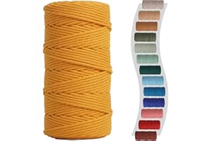 NOANTA Macrame Cord 3mm 220yards (200 Meters) Bright Orange Macrame Supplies Macrame Yarn, Colored Cotton Rope, Colored Cord for DIY