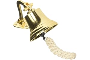 Hampton Nautical BL2019-5B Brass Plated Hanging Ship's Bell 6" - Nautical Decor - Nautical Home Decoration