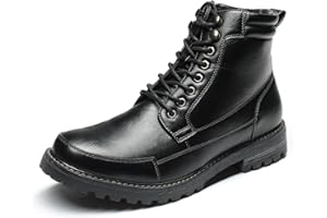 Bruno Marc Men's Motorcycle Combat Boots Warm Zipper Biker Riding Oxford Boot