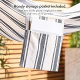 VonHaus Hammock with Stand Freestanding 1 Person Polycotton Blue White view 5