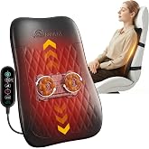 Snailax 2026 Ultra-Slim Shiatsu Back Massager with Heat, Massage Chair Pad | 10 Shiatsu Nodes &amp; 4D Up-Down Rolling, 3 Speeds, Full/Upper/Lower Back Massage for Home, Office &amp; Chair Relaxation Gift