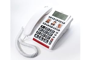 VOCA Big Button Phone for Seniors, CP130 Amplified Telephone, Caller ID Display, Hand Free Speaker Phone, Hearing Aid Compati