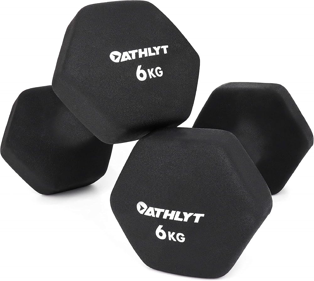 Athlyt Neoprene Dip Dumbbell Set 2 x 6kg Black