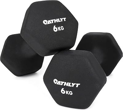 Athlyt Neoprene Dip Dumbbell Set 2 x 6kg Black