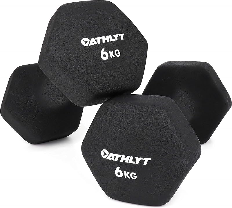 Athlyt Neoprene Dip Dumbbell Set 2 x 6kg Black