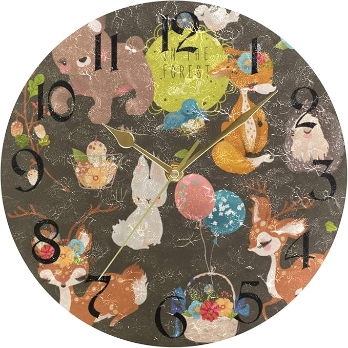 ART VVIES Reloj de Pared Redondo de 10 Pulgadas, sin tictac, silencioso