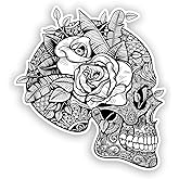 Sugar Skull Mexico Festival Day of The Dead Vinyl Sticker Decal Laptop Car Bumper Sticker Travel Luggage Car Sign Fun 5