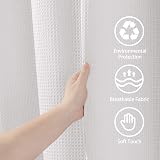 Shower Curtain 275 x 182cm White with Metal Hooks Heavy Duty view 6