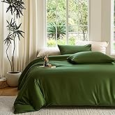 DOZ Duvet Cover Set, 100% Viscose derived from Bamboo, Organically Grown, Buttery Soft, Cooling Duvet Covers, High GSM, 1 Duvet Cover and 2 Pillowcases, 106"x90" (Forest, King/Cal King)