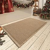 AMOAMI Upgraded Waffle Bath Mat, Super Absorbent Non Slip Bath Mats for Bathroom Floor, Machine Washable Bathroom Rugs with Tassels, Rubber Backed Bathroom Mats, Ultra Soft, 17