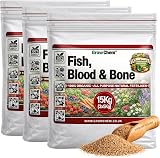 Grow Chem Fish Blood Bone Fertiliser 15Kg 3x5Kg Organic Plant Lawn