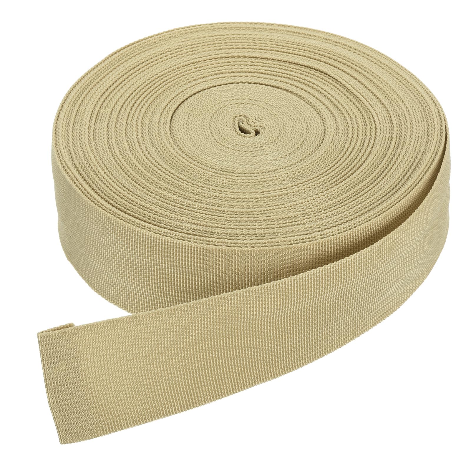 DMiotech 50 Yard x 2 Inch Width Nylon Webbing Strap Poly Flat Webbing Strapping for DIY Craft Backpack Strapping, Sewing, Outdoor Gear Repair, Khaki