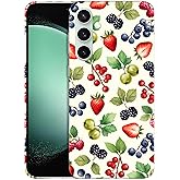 GlamCase for Samsung Galaxy S23 FE 5G, Samsung S23 FE Case with Berries Fruits Pattern Design Printed Slim & Sleek Cute Plastic Hard Protective Back Phone Case/Cover for Samsung S23 FE 5G