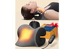 GADOLE 8X Pain Relief Magnetic Therapy Heated Neck Stretcher, 3X Larger Graphene Heating Pad Cervical Traction Device Pillow, Neck Hump Corrector w/Timer Setting, Relax Gifts for TMJ Tension Muscle Migraine