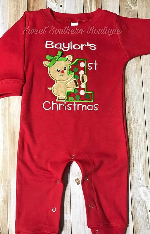 Amazoncom 1st christmas shirt onesie bib first baby babys