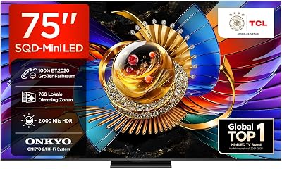 75Q7D Pro SQD-Mini LED 75 Zoll Fernseher, 4K Smart TV, Google TV