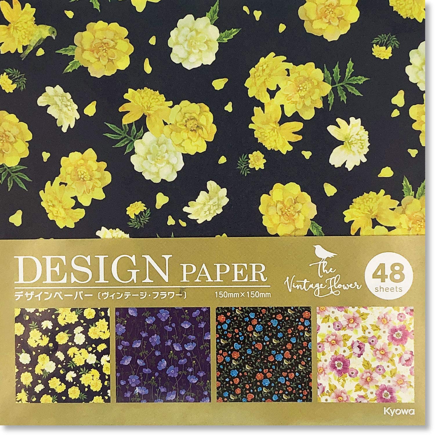 Beautiful Japanese Origami Paper Aka Chiyogami Each Contains Four Different Designs Made In Japan Vintage Flower Pattern 48sheets
