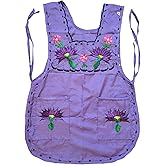 Traditional Mexican Apron for Women with Pockets and Beautiful Flower Embroidery - Mandiles para Mujer Mexicanos Mandil escapulario mandil Artesanal cobbler apron smocks