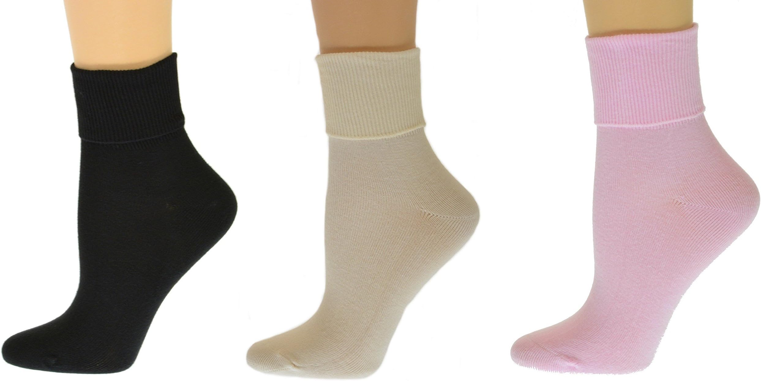 Sierra Socks Women's Organic Cotton Extra Smooth Toe Seaming 3 pair Pack