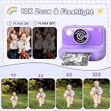 Hangrui Kids Camera Instant Print 2.4'' 1080P with 32GB Card 3 Rolls Paper view 6