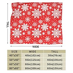 Perinsto Winter Snowflakes Red Snow Throw Blanket