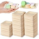 JIEYAO 100 Pcs Disposable Bamboo Plates, 4 Inch Square Wooden Bowls Appetizer Dessert Plates for Parties Weddings Catering Home Use