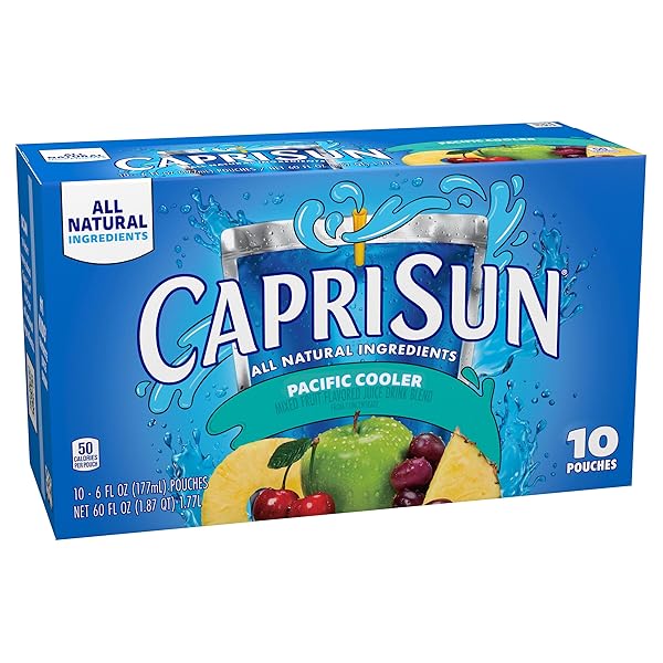 CAPRI SUN PACIFIC COOLER MIXED FRUIT FLAVORED JUICE DRINK BLEND, 10 CT BOX, 6 FL OZ POUCHES