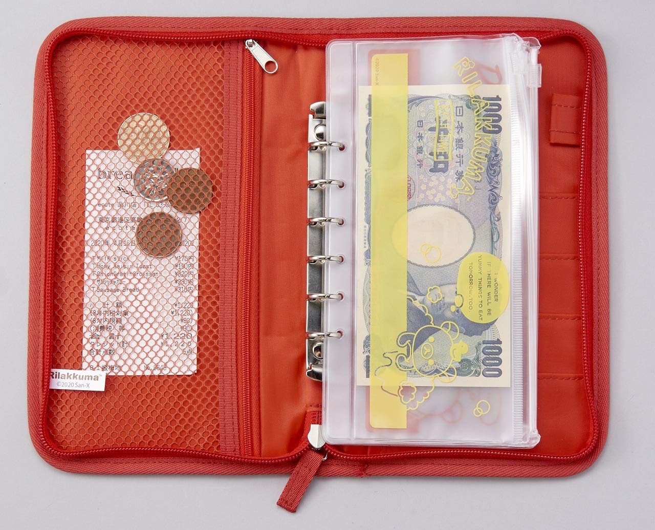 リラックマ お金が貯まるマルチポーチ 内側 リフィルポケット