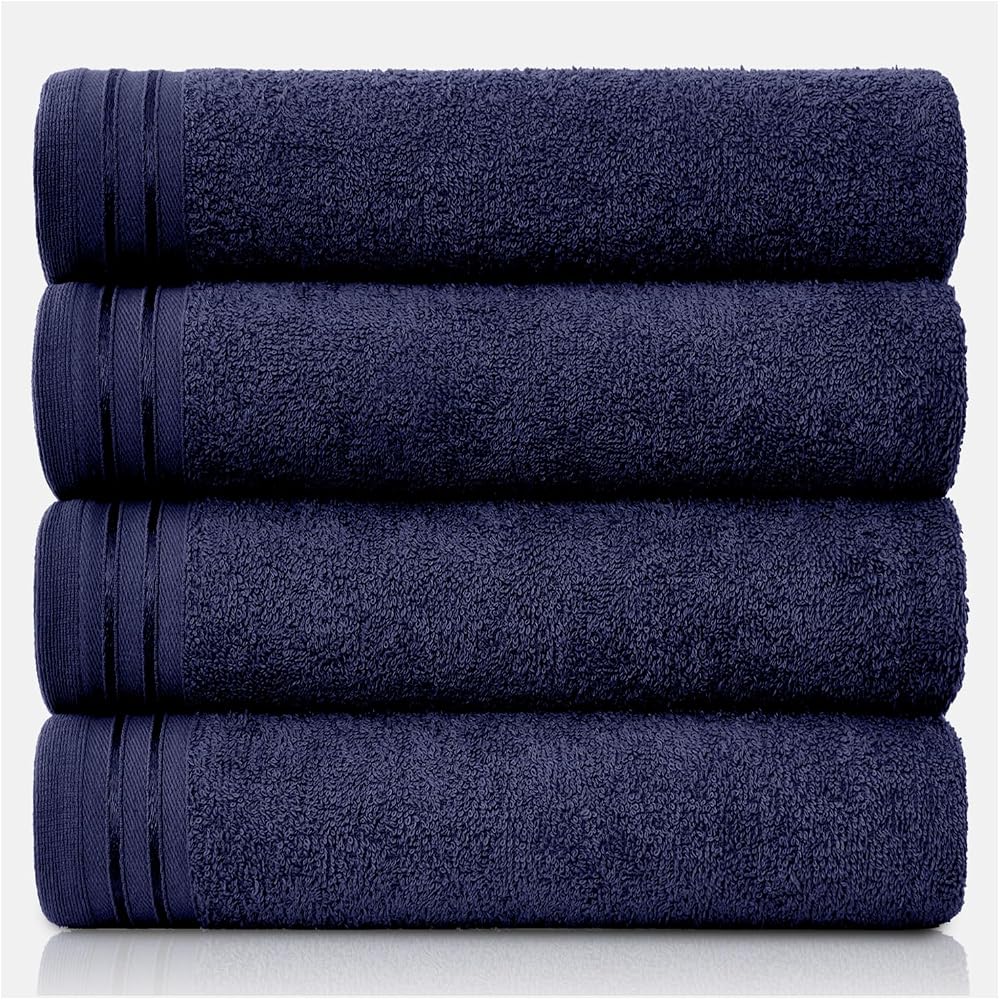 GC GAVENO CAVAILIA Large Towels Bath Sheet 4 Pack 75x135cm 450 GSM Navy
