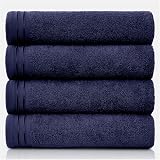 GC GAVENO CAVAILIA Large Towels Bath Sheet 4 Pack 75x135cm 450 GSM Navy