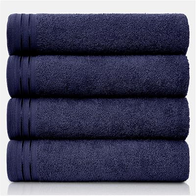 GC GAVENO CAVAILIA Large Towels Bath Sheet 4 Pack 75x135cm 450 GSM Navy