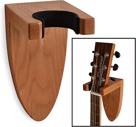 Soporte de pared para guitarra, soporte de pared de madera de fresno