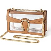 Joryin Women's Stadium Approved Crossbody Bag for Women, Small Clear Bag Shoudler Purse with Chain Strap