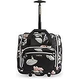 BEBE Women's Valentina-Wheeled Under The Seat Carry-on Bag, Black Floral, One Size