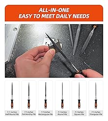 DIFFLIFE 7'' Needle File Set - Carbon Steel 6-Piece