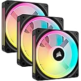 Corsair iCUE LINK QX120 RGB 120mm Magnetic Dome RGB Fans - Triple Fan Starter Kit with iCUE LINK System Hub - Black