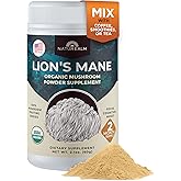 Naturealm Lion’s Mane Mushroom Powder Brain Supplement (60 Day Supply) | Supports Brain Health, Focus & Memory | Coffee Enhancer | Organic, Premium 100% Fruiting Body Extract Powder