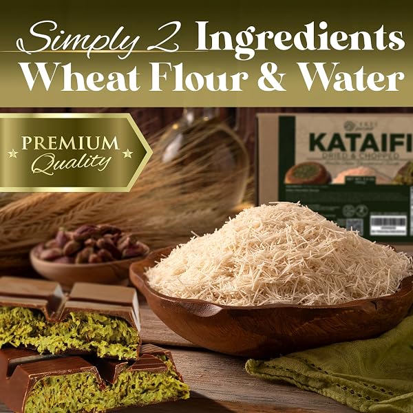 CERES GOURMET DRIED KATAIFI SHREDDED FILLO DOUGH FOR DUBAI CHOCOLATE BAR, PREMIUM TURKISH CHOPPED KADAYIF PASTRY DOUGH INGREDIENT FOR KUNAFA, KNAFEH, AND KATIFI, FRESHLY PACKAGED 100G (3.5 OZ)