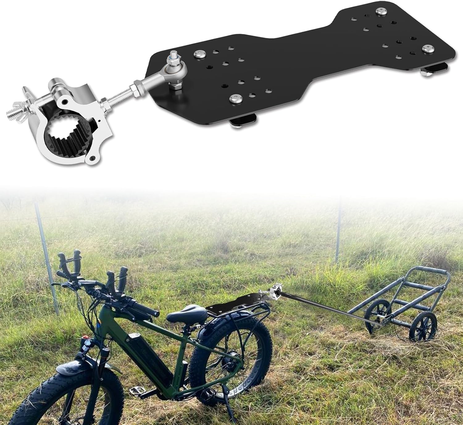 Photo 1 of Universal Electric Bike & Bicycle Trailer Hitch, Easy installation, Heavy-Duty Cargo Connector for E-Bike, Perfect for Camping, Shopping, Pet & Kid Hauling