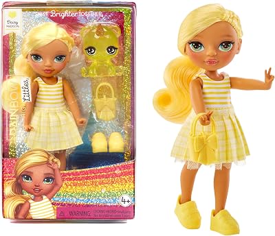 Rainbow High Littles Daisy Madison 14 cm Posable Doll Yellow P purse Pet