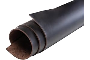 OX KNIGHT Full Grain Crazy Horse Leather Sheets - Heavy-Duty 1.8-2.1mm Oil-Tanned Cowhide for Crafting, Vintage Distressed Tooling Leather (12"x24", Black Coffee)