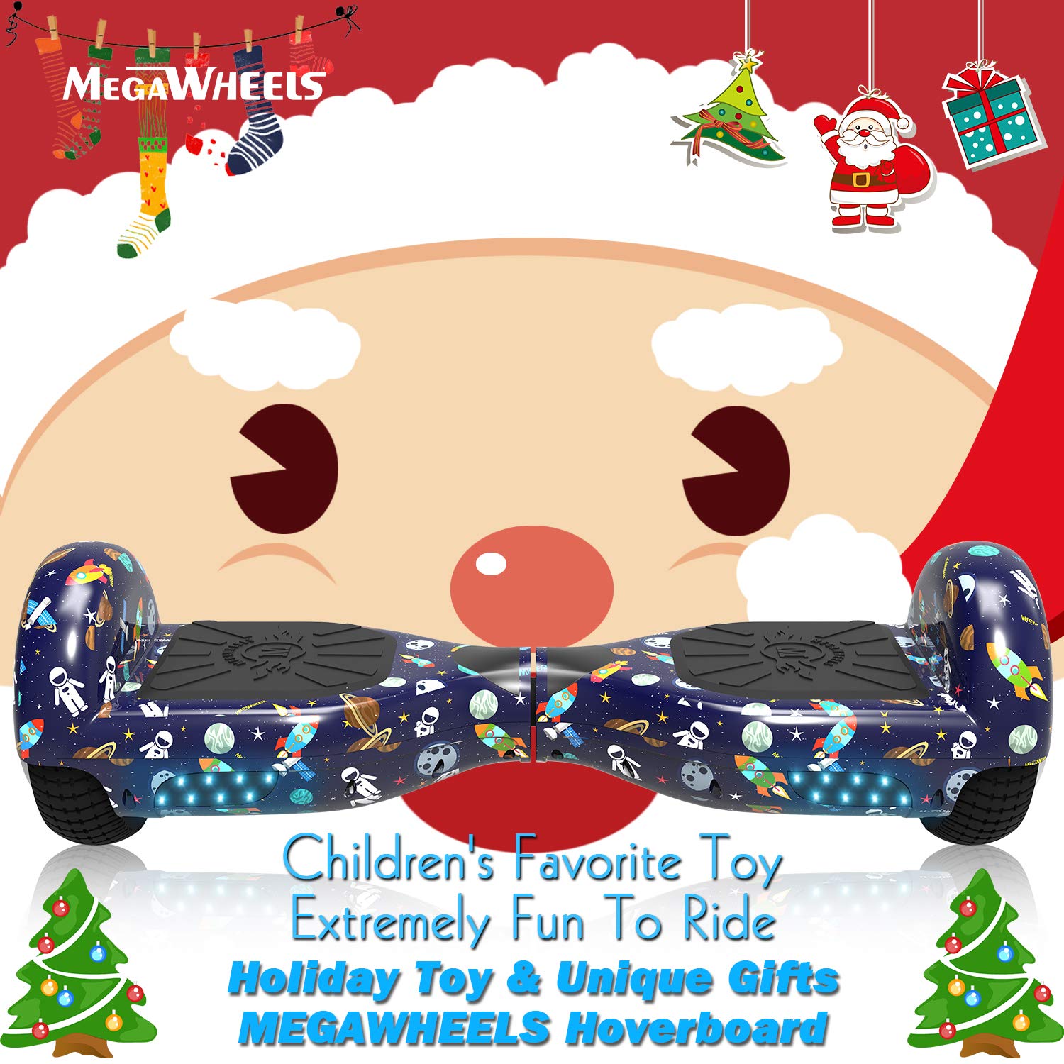 MEGAWHEELS Hoverboard - UL Certified Self Balancing Hover Board with Bluetooth Speaker & LED Light